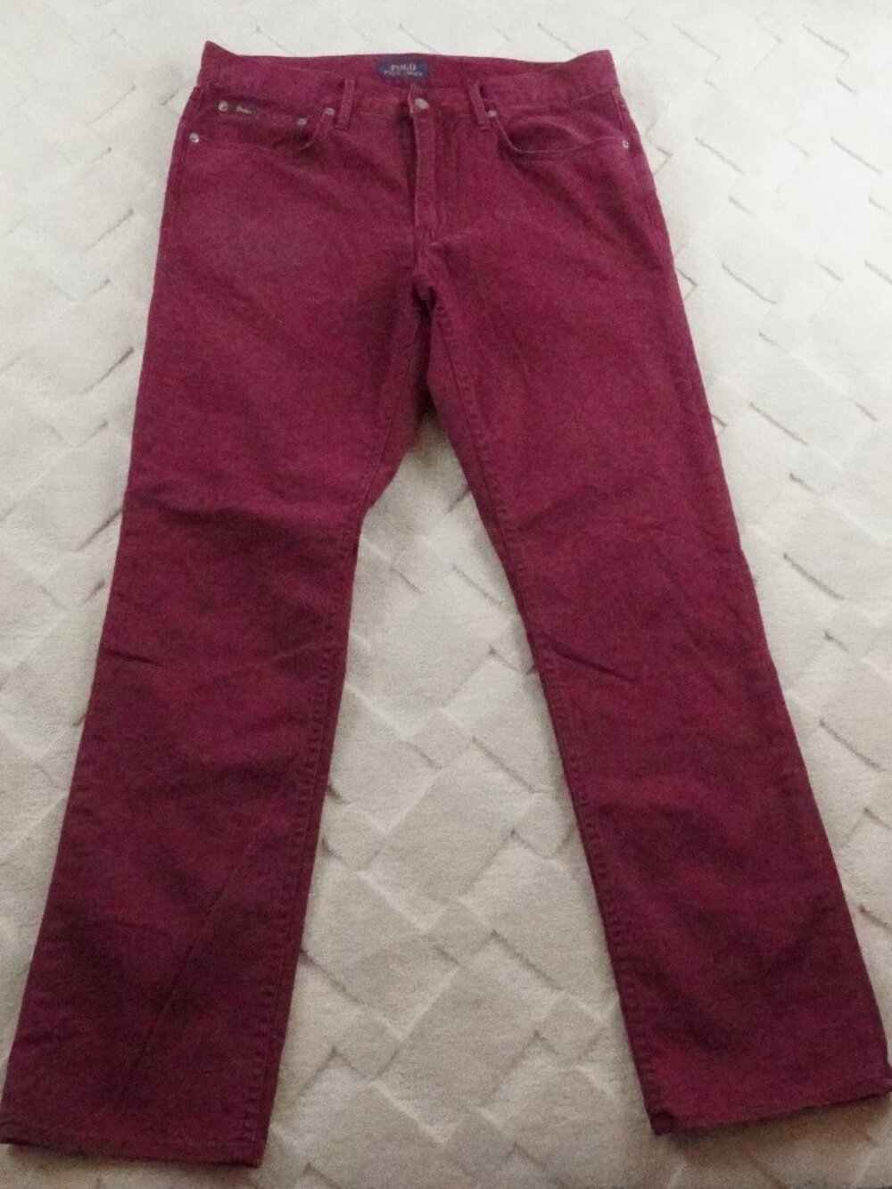 Polo Ralph Lauren Chino Pants Mens 33x32 Red Flat Front